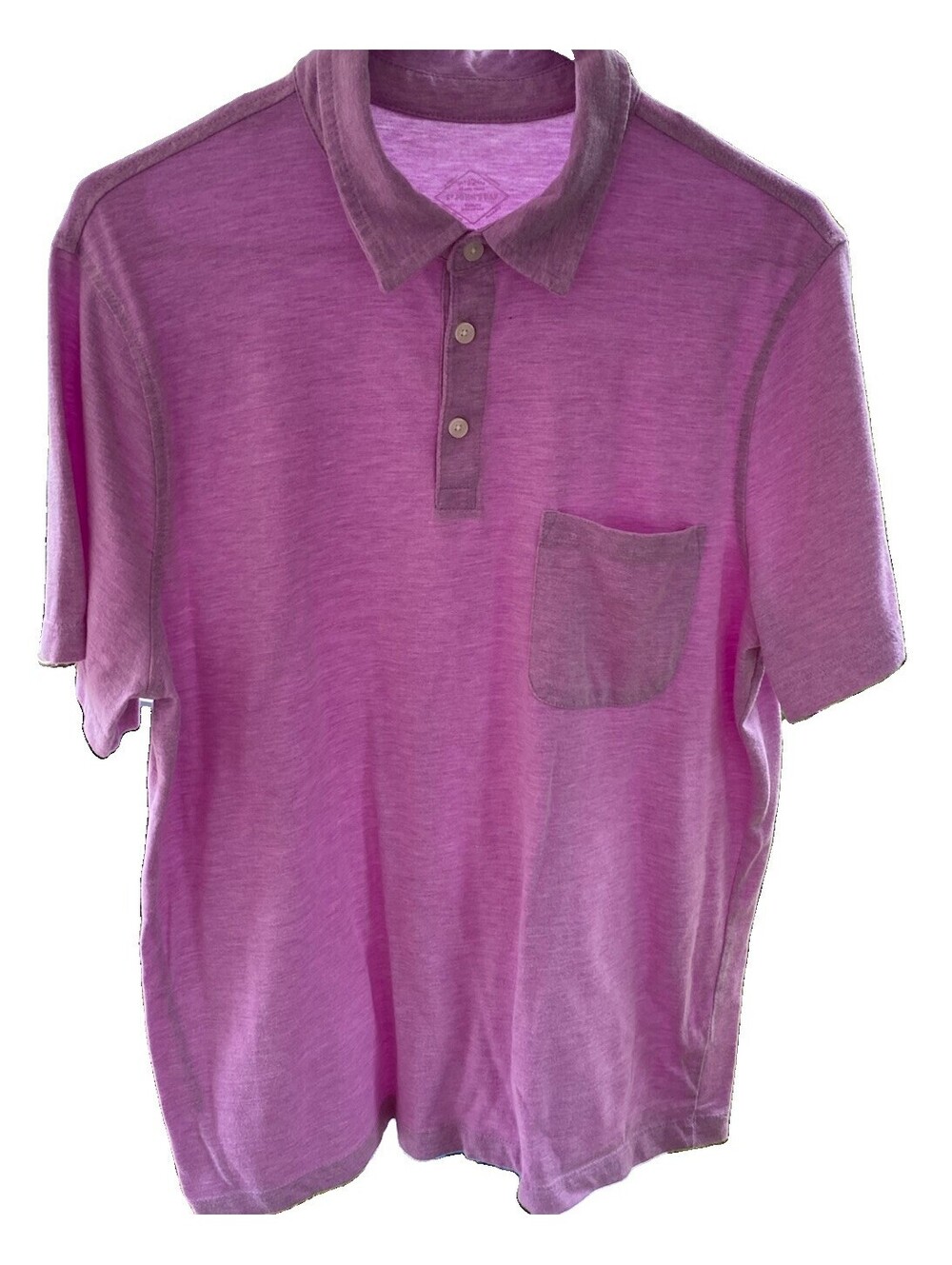 St Johns Bay Mens Size M Polo Shirt Short Sleeve Collared Purple Lightweight